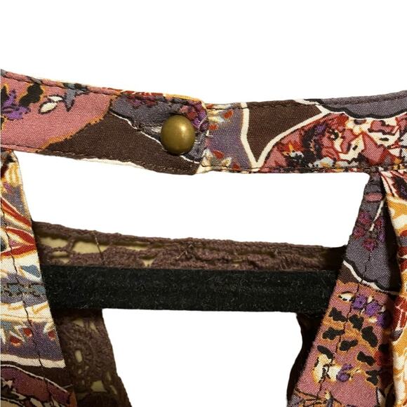 Umgee Bohemian Dress Women's Size M Embroidery Colorful Mini 3/4 Sleeves Crochet - Picture 9 of 12